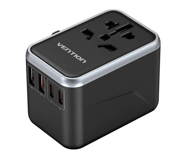 Vention Uniwersalny adapter podróżny 65W GaN 2x USB-A 2x USB-C - 1543464 - zdjęcie 3